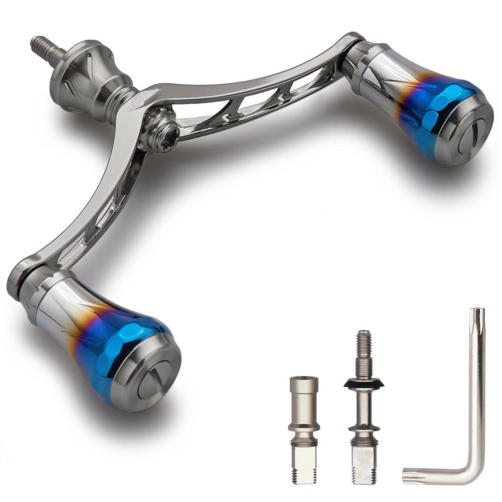 HEIGHTEN Angelrolle Luftfahrtkompatibel mit Shimano und Daiwa Spinnrolle Arch Aurora V4.0 80/98mm Griff, Aluminium, Rollen, (Gunmetal, V4.0-98mm) (HT00802)