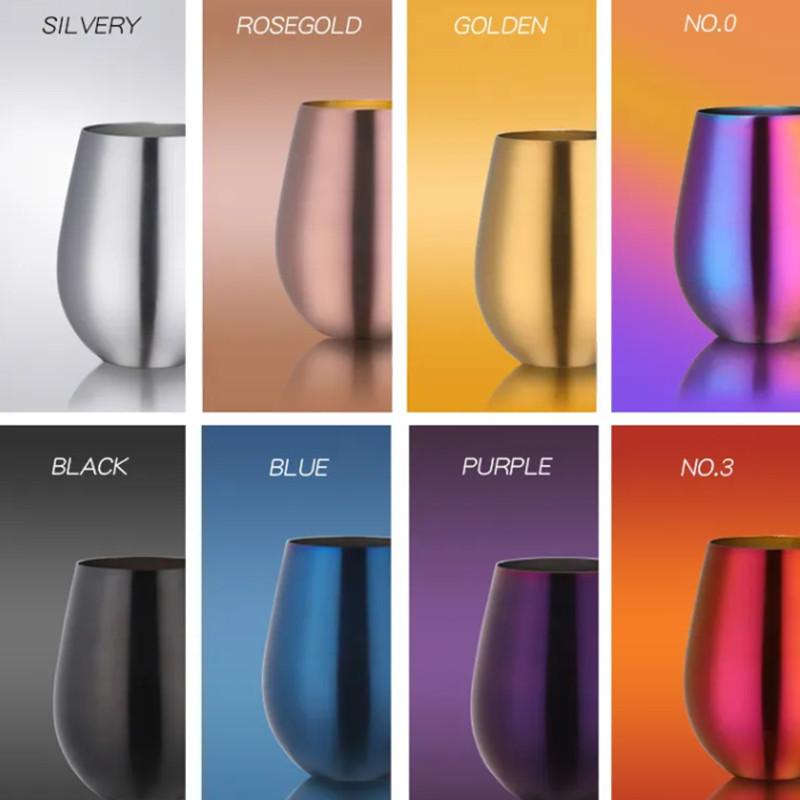 500ml Stainless Steel Beer Wine Cup Rose Gold Beer Tumbler Cocktail Juice Milk Cup Metal Drinking Mug for Bar Outdoor Drinkware