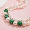 Green Element Necklace, Personalized Color Beaded Imitation Pearl Love Valentine'S Neck