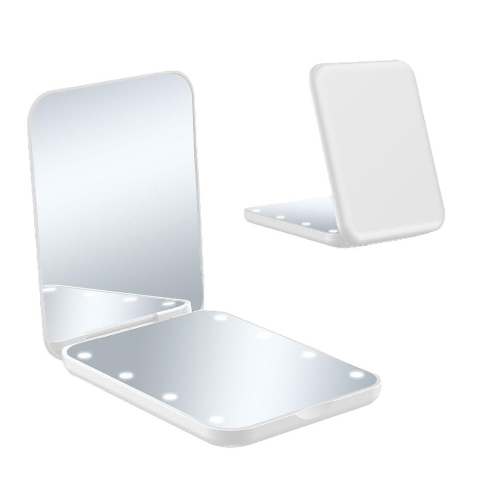 

Square Vanity Mirror Folding Compact Pocket Mirror Fashion Cosmetics Mirror Makeup Tool білий