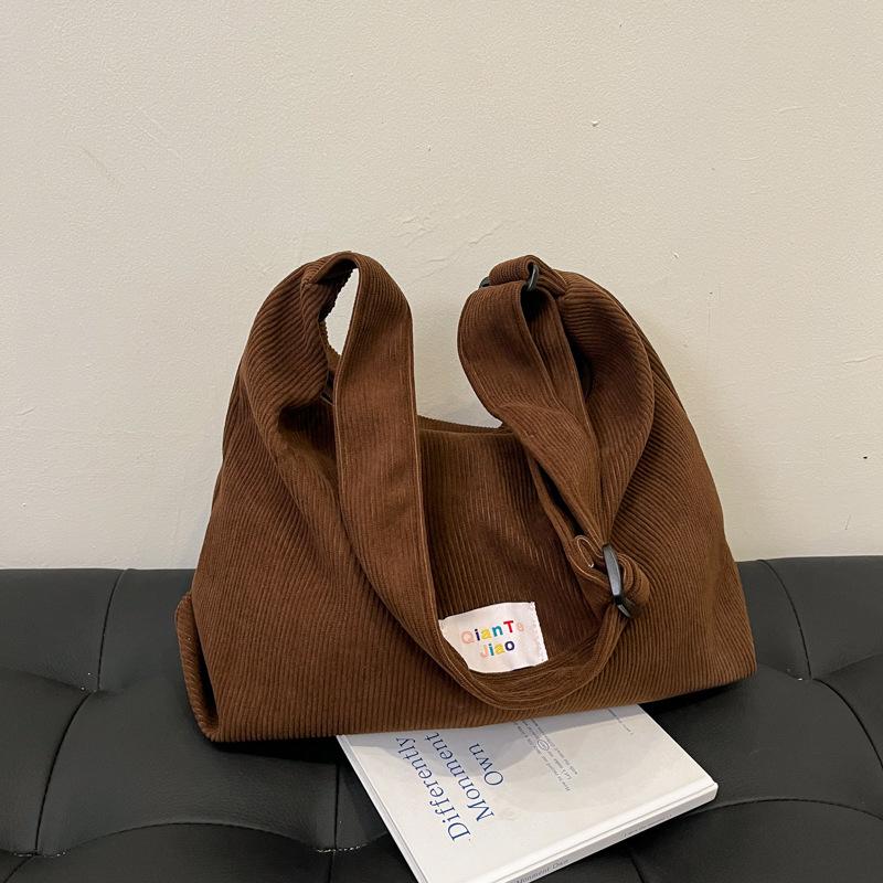 Women's bag Crossbody bag Corduroy tote bag New shoulder bag Korean version Fashion simple large capacity casual shoulder bag