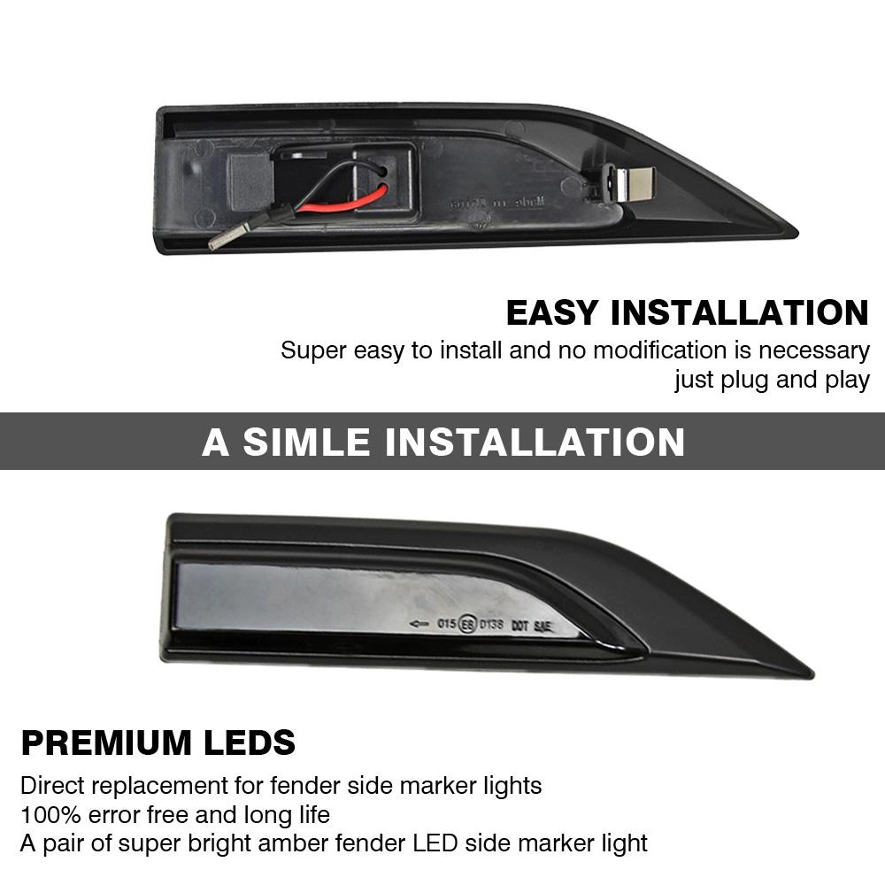 Pair Dynamic LED Side Marker Lights 12V Flowing Turn Signal Light Sequential Blinker for VW Transporter T6 Caravelle MK VI