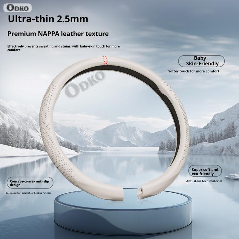 For Chery Exeed TX Nappa Leather Grain Car Steering Wheel Cover Breathable and Anti Slip Accessories Interior Accessories