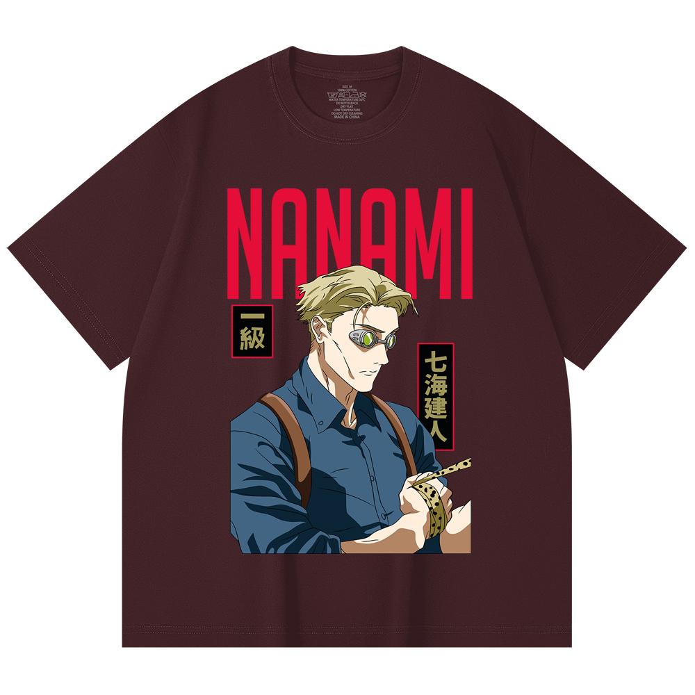 

230 Gsm 100% Cotton Jujutsu Kaisen V60 Nanami Print Unisex Heavy Cotton T Shirt 2XL