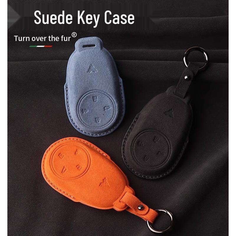Nezha Key Case: Premium Suede Wrap for UPro New Energy Car Key