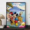 Disney Diamond Painting Mickey Minnie and Pluto Naples Travel Illustration Wall Decoration Full Diamond Cross stitch DIY Gift, Home Decoration