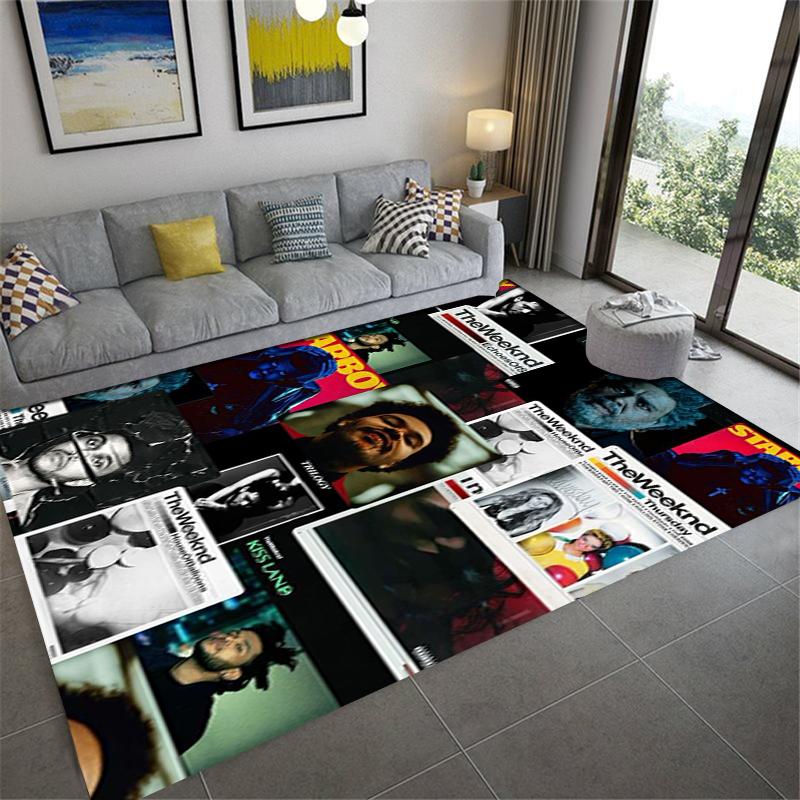 The Weeknd Teppich für Wohnzimmer Schlafzimmer Zuhause Sofadekoration, Kinder Spiel rutschfeste Bodenmatte