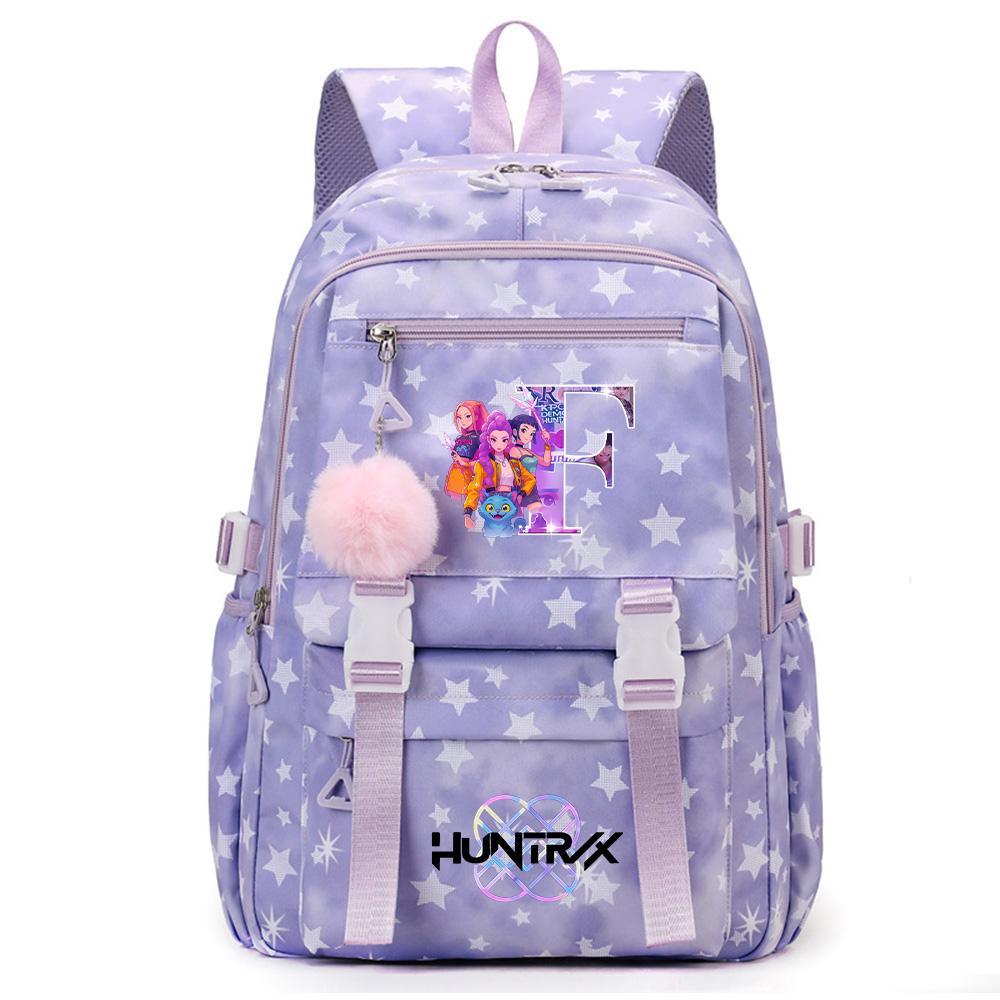 Cute 26 English Letters Printed Backpack for Teenager Student Girl Boy Bookbag Schoolbag Large Capacity Waterproof Travel Bag Gift Rucksak