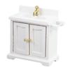 Dollhouse Sink Cabinet 1 16 Scale Floor Standing Double Door Bathroom Sink Wooden Miniature Dollhouse Furniture