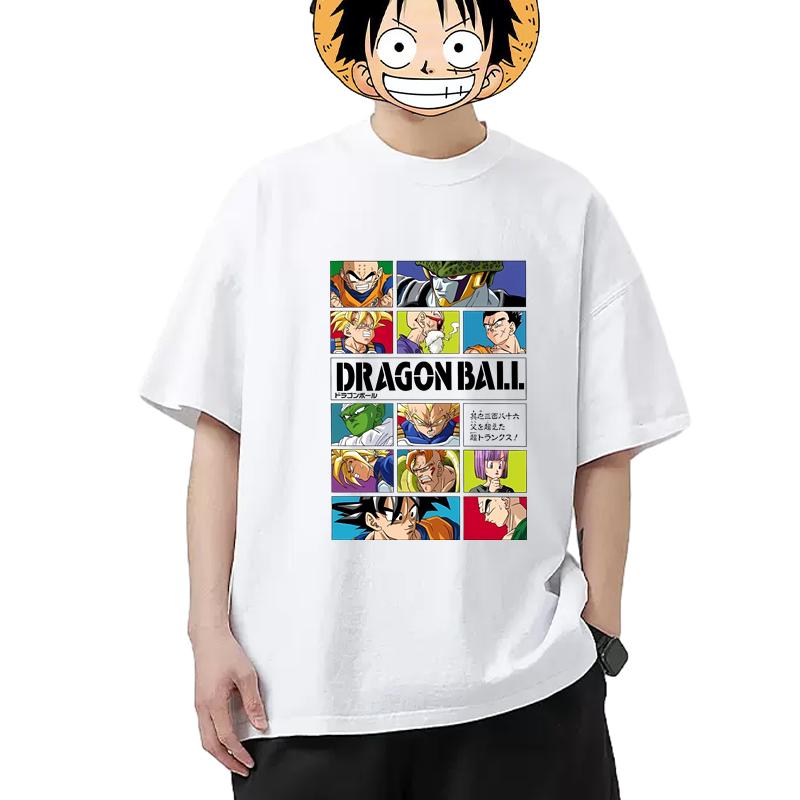 Dragon Ball Tshirt Mens Pure Cotton Casual  Round Neck Tshirt Short Sleeve Clothing Summer Sports Casual Short Sleeve Top