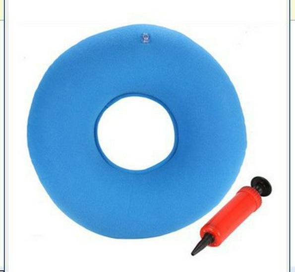 Inflatable Round Seat Cushion, Anti-Bedsore PVC Air Cushion, Light Blue