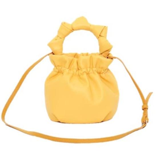 Cuco Women's Knotted Handle 2-Way Mini Shoulder Bag, Yellow (350), 2313111041