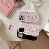 Pink Oil Painting Butterfly Frosted Case for iPhone 14/15/16 Pro Max & Apple 17