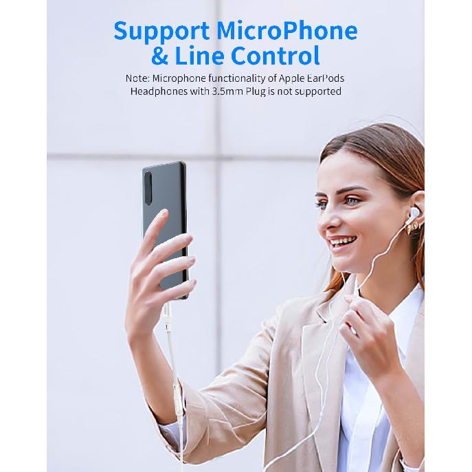 USB Type C to 3.5mm Headphone Jack Adapter(2 Park),Transparent USB C to Audio AUX Cable Dongle Cord Compatible with iPhone 15/16 pro max,Pixel 4 3 2