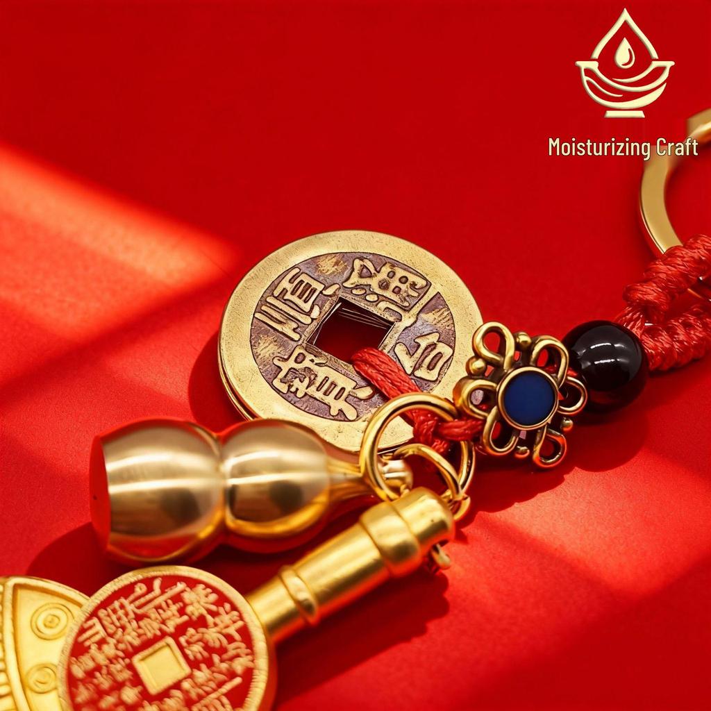 Popular Alloy Lucky Keychain Pendants: Zhuazhou Abacus & Temple Crafts