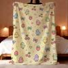 Cute Animal Art Graffiti Cat Dog Dinosaurs Kid Throw Lightweight 240G Flannel Blanket Soft Skin-Friendly For Summer Cooling