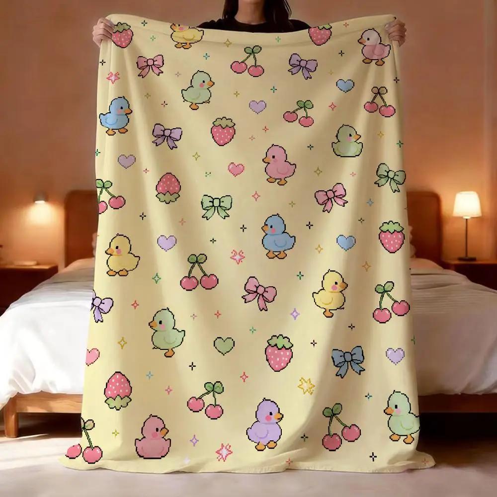 Cute Animal Art Graffiti Cat Dog Dinosaurs Kid Throw Lightweight 240G Flannel Blanket Soft Skin-Friendly For Summer Cooling