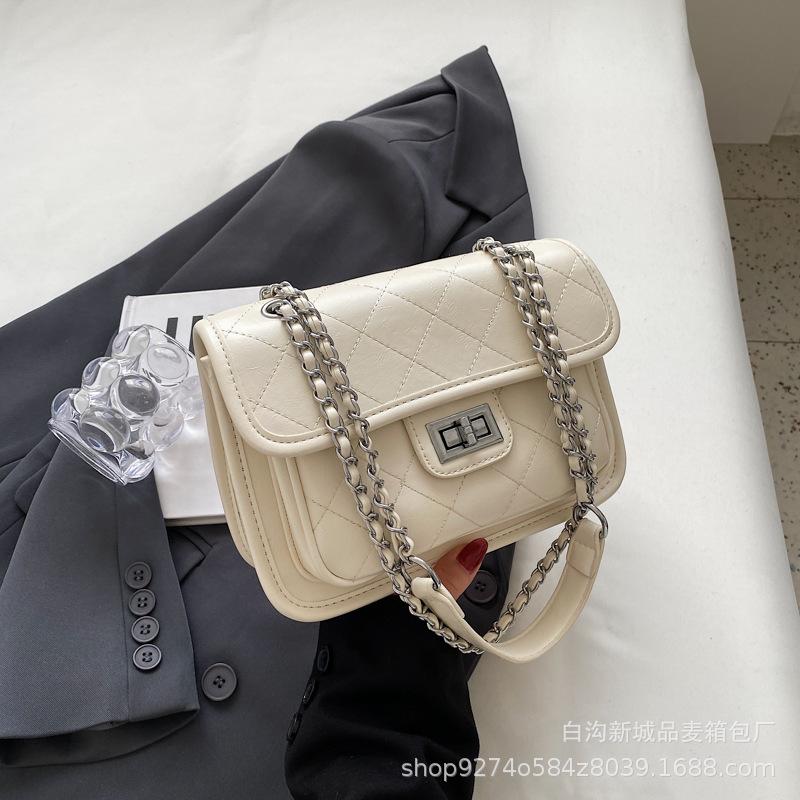 

Manufacturer Fashion Small Bag Women s 2025 New Xiaoxiangfeng Crossbody Bag One Shoulder Rhombus Chain Bag Small Square Bag бежевий