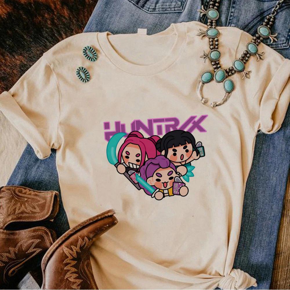 Huntrix Dívčí Kpop Lovci démonů Oboustranné tričko Tričko v anime stylu s Rumi Mira Zoey Dívčí skupina Magická bojovnice Fanouškovská trička