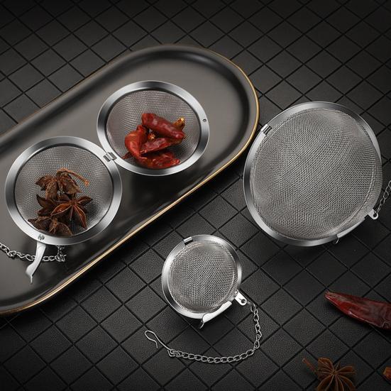 Rustfrit Stål Te-infuser Bold Te-si til Løsbladste Urter Krydderier Krydderi Suppe Hot Pot Brine Bold Genanvendelig Rustfri Filter
