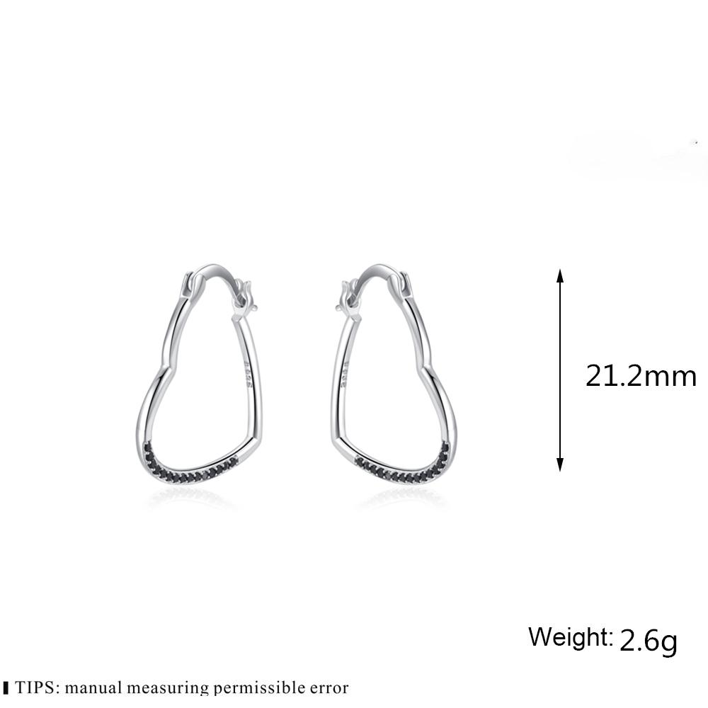 Black Awn New Classic Silver Color Round Trendy Spinel Engagement Hoop Earrings for Women Jewelry I181