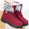 Shoes Women's Cotton Boots Winter Plus Velvet Thickened Mid-top Warm Snow Boots Pedal Cotton Shoes