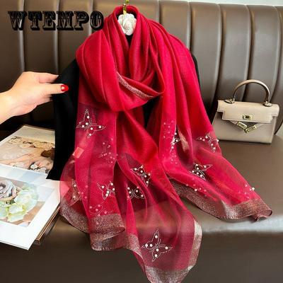 Bufanda de Mujer Estilo Vintage, Bufanda de Verano para Mamá, Envoltura de Cuello, Chal Exterior Elegante para Protección Solar en la Playa