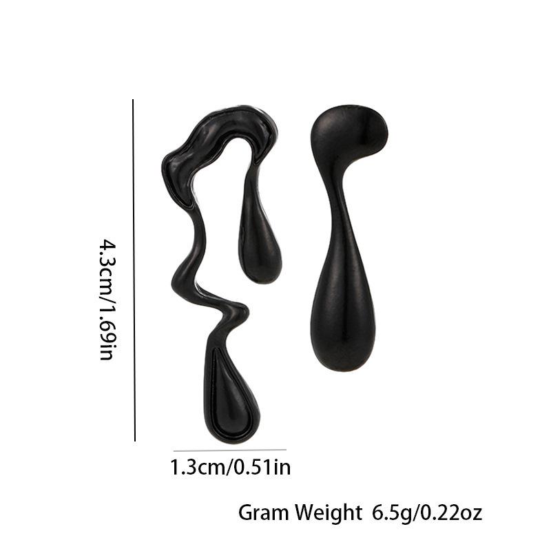 European and American jewelry liquid irregular geometric stud earrings sweet and cool personality design sense simple alloy water drop earrings