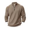 Half-zip Sweatshirt for Men Autumn/Winter Jacquard Small Check Pattern Stand-up Collar Casual Pullover Large Size Sweatshirt