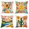 Bohemian - Inspired Sunny Floral PillowcasesLiving Room Sofa Cushion Cover, Soft and Comfortable, Bedroom Room Decoration
