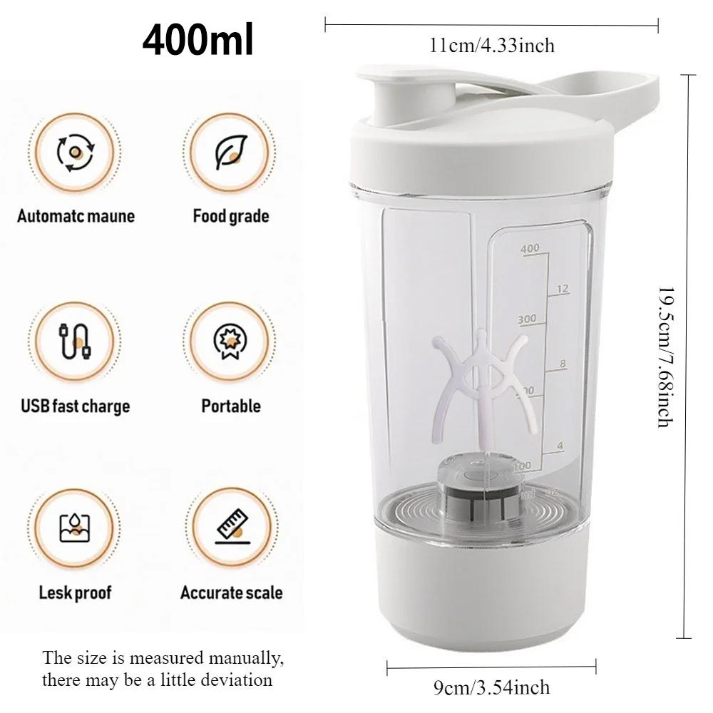 Electric Protein Shaker Cup BPA Free USB Rechargeable Protein Shake Blender Automatic Mixing Cup 15 Ounces Water Cup