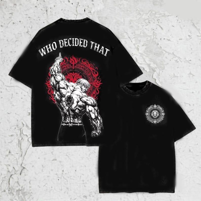 Vintage Washed Shirt, Escanor Shirt Seven Deadly Sins, Anime Graphic Tee Unisex T-Shirt S