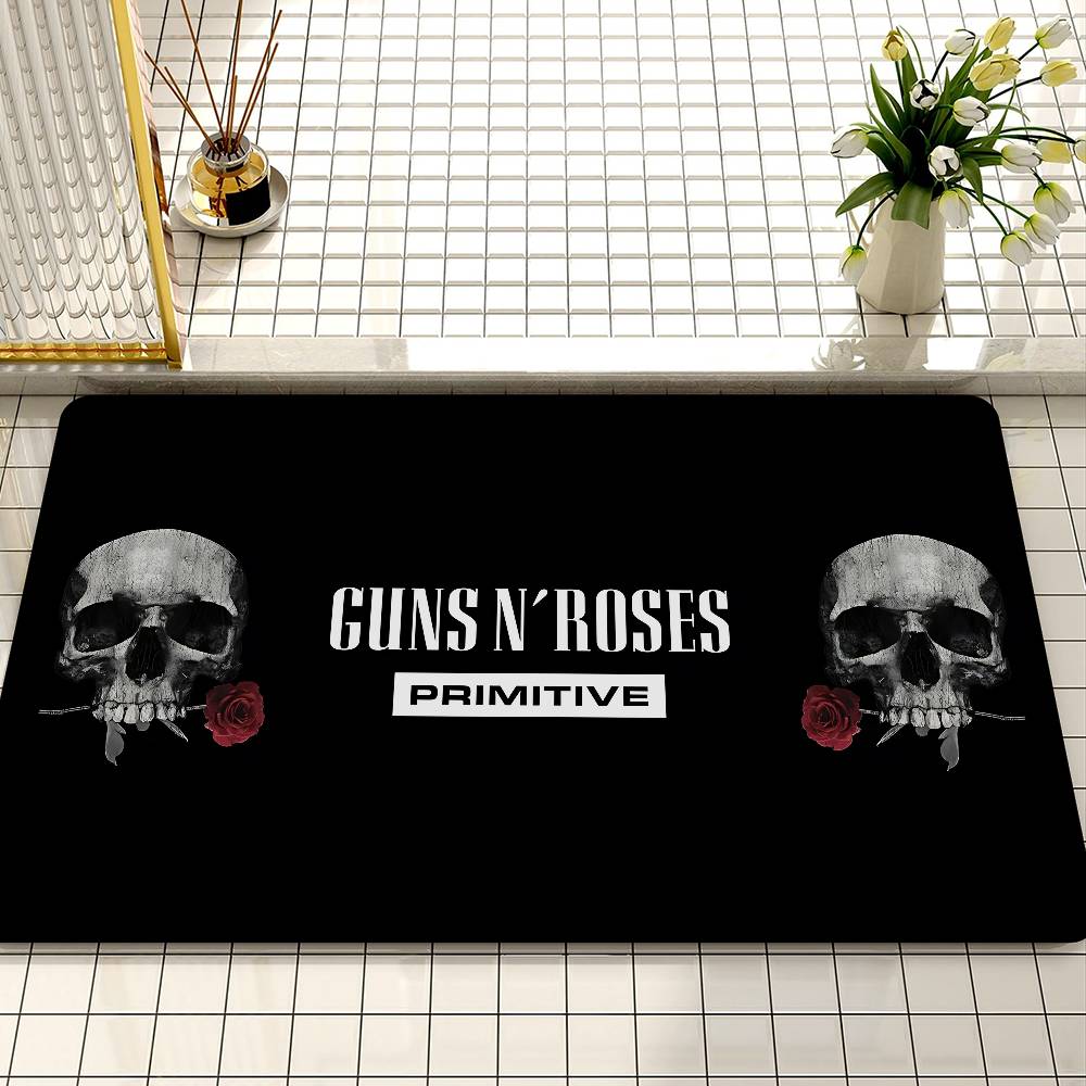 Rock G-Guns N-N R-Rose Band Door Mat Kids Room Bedroom Decoration Balcony Anti-Slip Doormat Living Room Doormat Area Rug