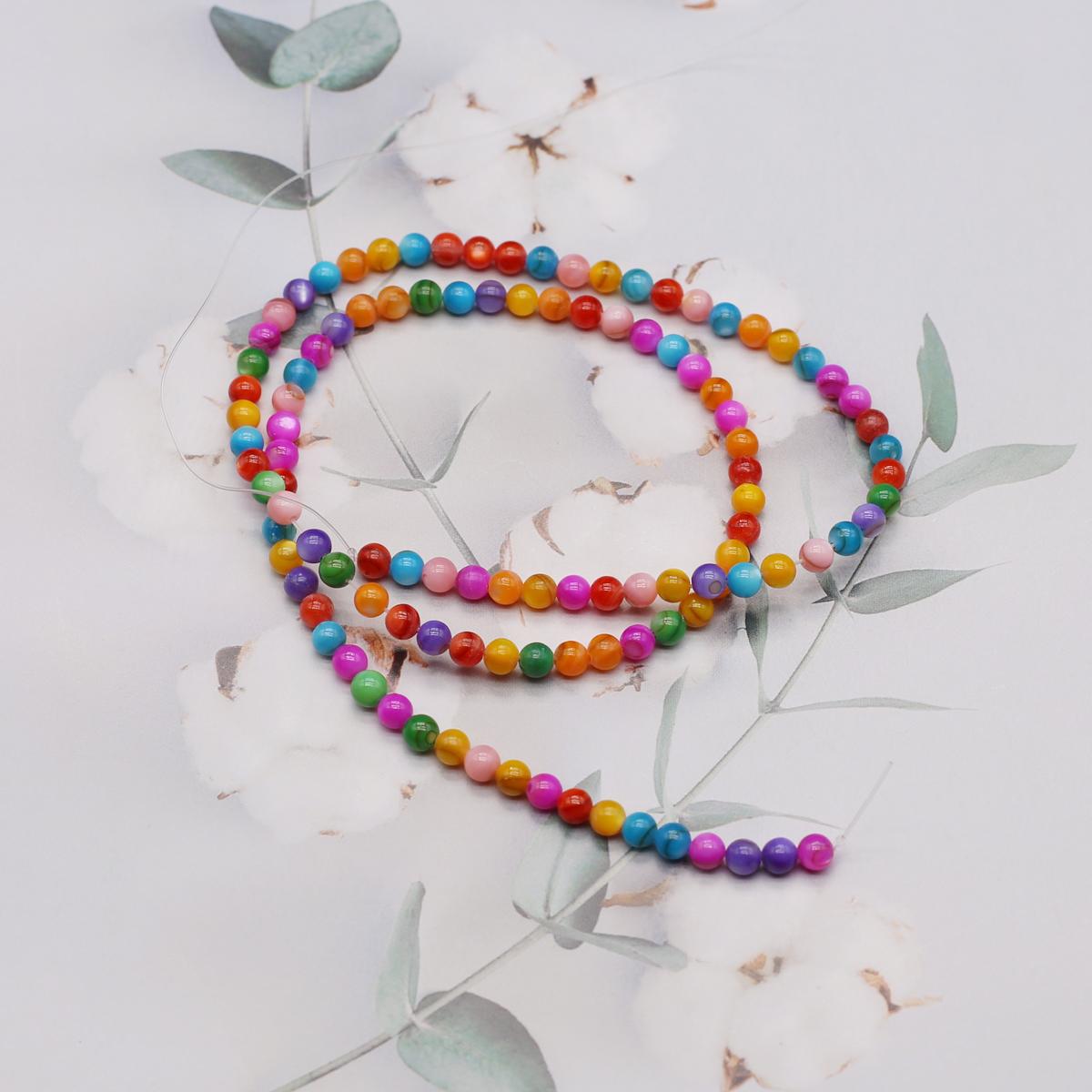 

Бусины из ракушек, круглые окрашенные бусины из натуральных ракушек для изготовления украшений своими руками, ожерелья, браслета, серег, аксессуаров 3-3.5mm