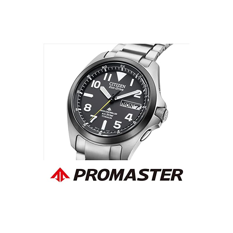 CITIZEN PROMASTER PMD56-2952 Watch (Radio-Controlled, 20 ATM Water Resistant, Easy-to-Read) Titanium, Lightweight, Luminous, Date Display, Day