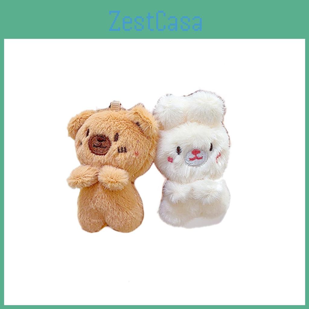 Rabbit Bear Plush Animal Keychain Set With Soft Fur For Kids And Collectors