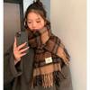 Autumn and Winter Scarves Women's Winter High-end Scarves Thickened and Warm Tonglu Imitation Cashmere Plaid Scarves