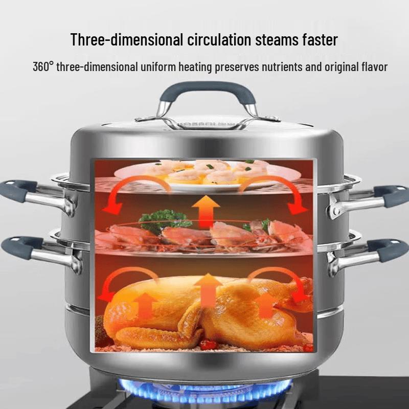 Kangbach 304 Stainless Steel 3-Layer Steamer