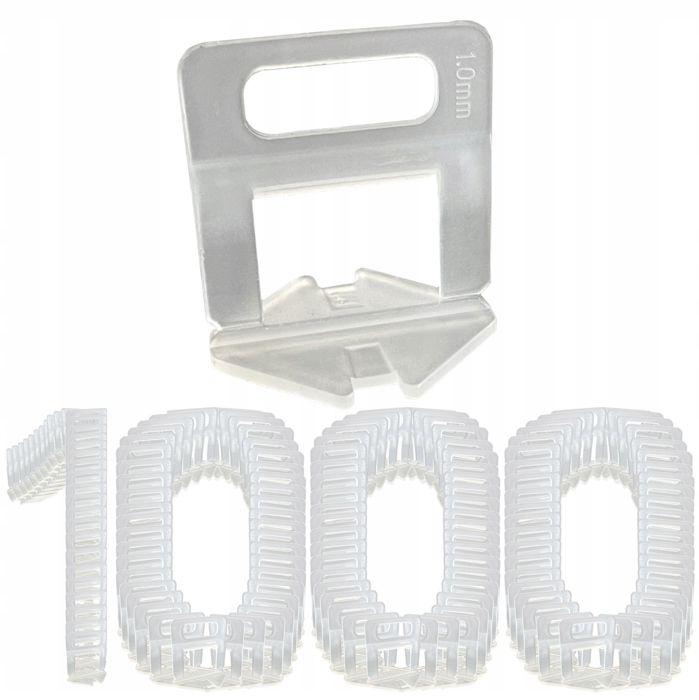 Leveling Clips for Tiles - Set of 1000 Pieces - 1 Mm - Easy and Quick Installation