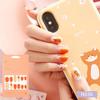 Warm-Tone Nail Stickers 24pcs | Self-Adhesive Strips, Caramel&Plaid Mix, Quick 5-Min Manicure