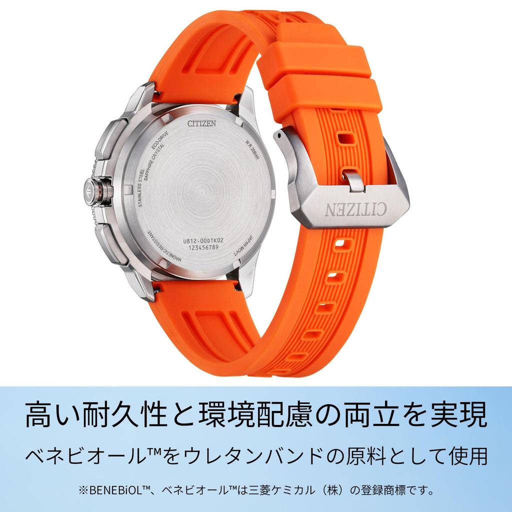 CITIZEN PROMASTER Wave Tracker Eco-Drive Marine Watch, Yacht Timer Tide Graph Model JV3000-13E, Orange/Black, Men's