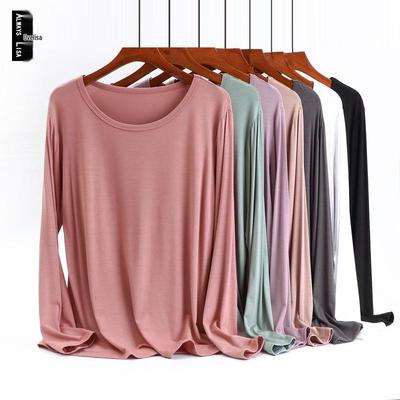 Top a maniche lunghe larghe in modal taglie forti da donna