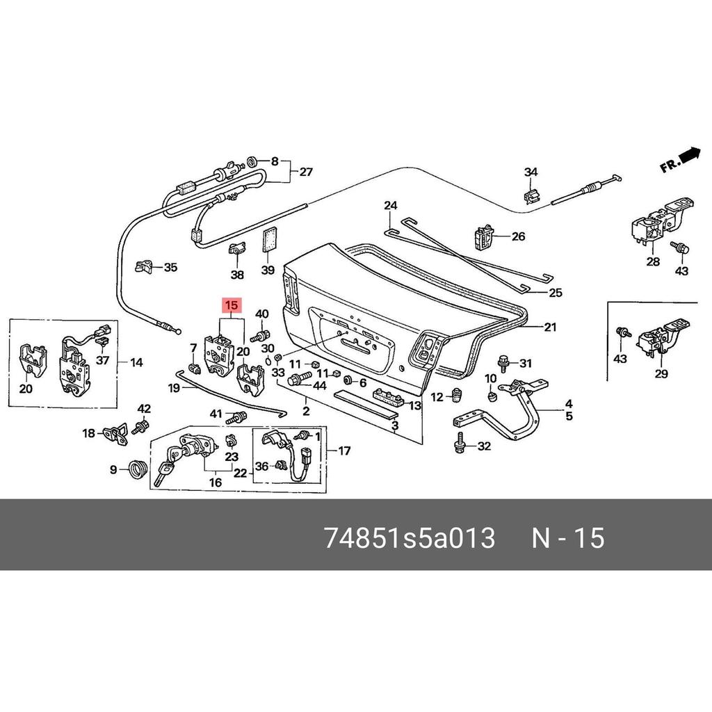 Rear Trunk Lock Lid Latch 74851-S5A-013 74851-S5A-003 for Civic City Replacement Tailgate Latch Actuator Auto Accessory