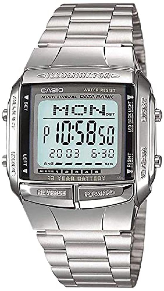 

CASIO Pair Watch Telememo Function Phone Number Registration Digital Unisex Silver Metal Band Bracelet Watch [Casio] Men s Women s
