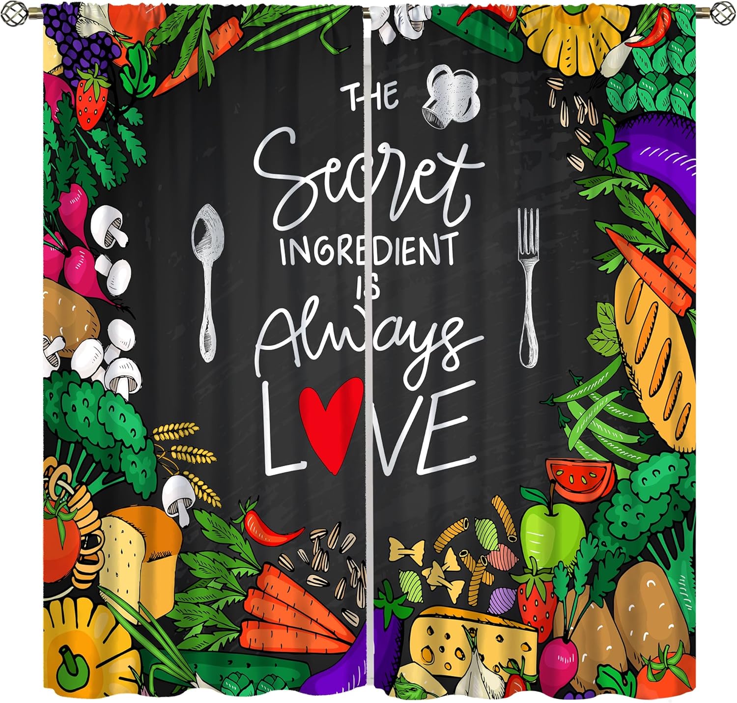 

Кухонные шторы шеф-повара, R Мультяшные деревенские овощи фрукты клетка выпечка толстый шеф-повар морковь кукуруза гурман кухонная посуда окно 53x116CM-2PC