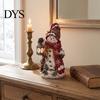 Christmas Ornament Gifts Snowman Figurine, Resin Tabletop Decoration with Hat Scarf Pine Scene Accessories Branches, Holiday Winter Decor for