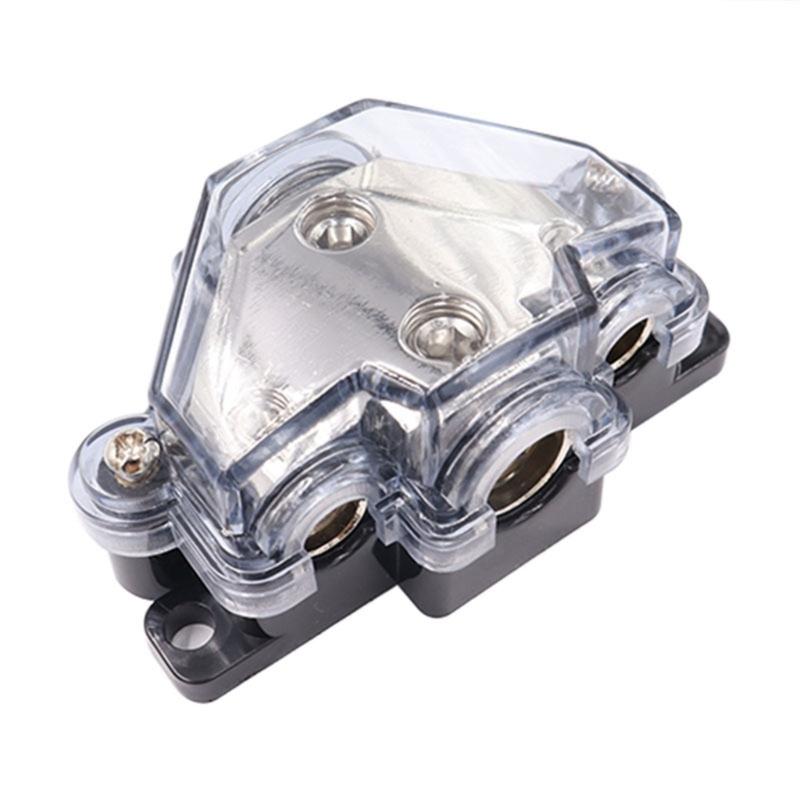 Car Audio Power Distribution Block 5 Way 3 Way Wire Distribution 1x 0 Gauge AWG in, 3x 4 Gauge AWG Out for Boat Vehicles Auto