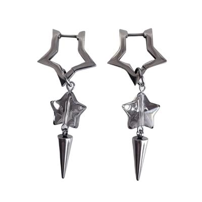 Trendy Asymmetrical Star Conical Earrings Comfortable Ear Rings Accessory Handmade Women Jewelry for Daily Wear