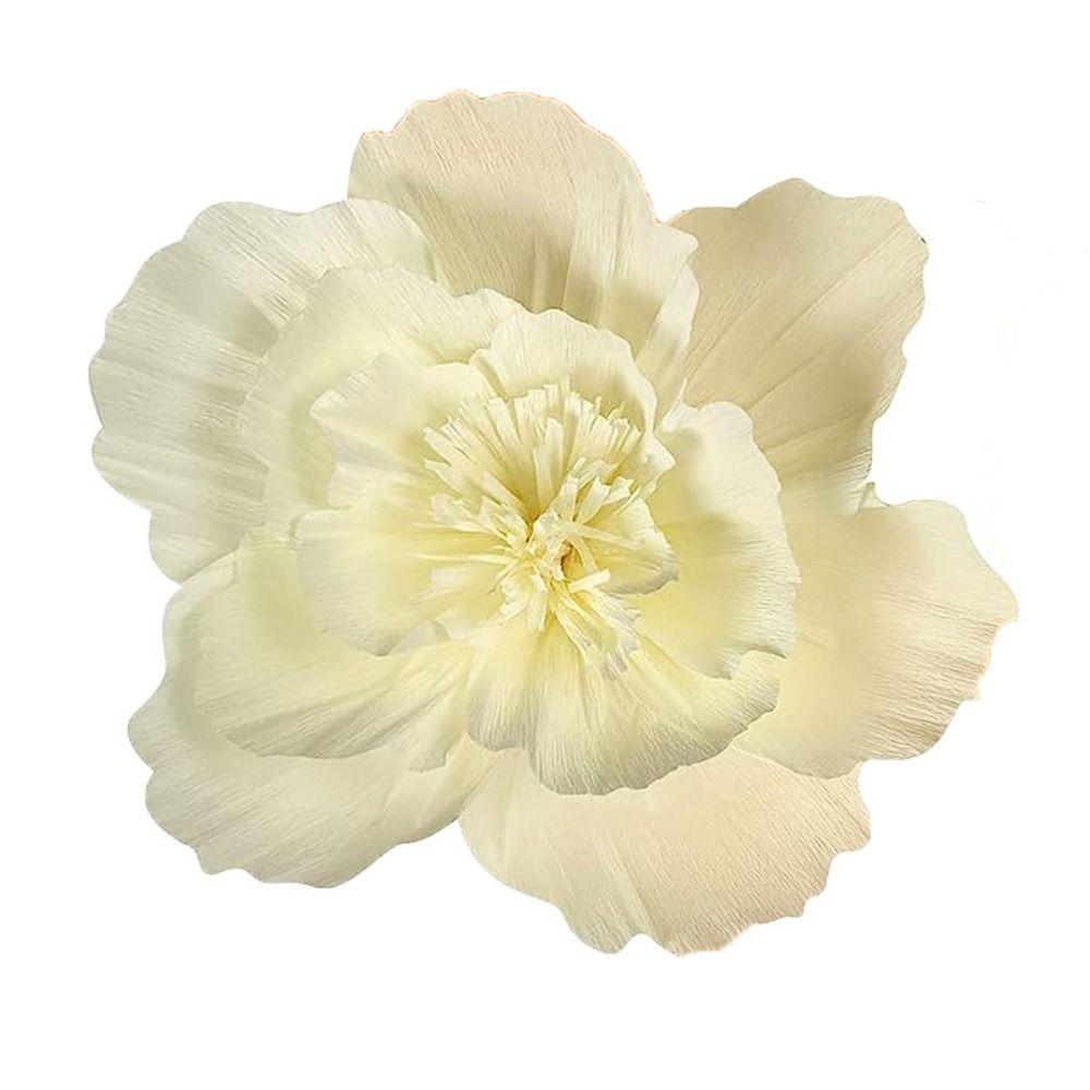 5pcs 25cm Crepe Paper Flower Festival Decor Multi Purpose Wrinkles Paper Flower Photography Props Light Weight