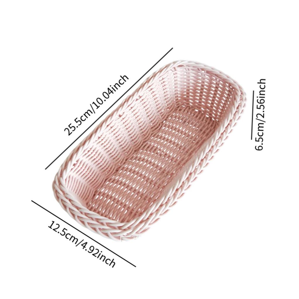 1Pcs Creative Fruit Storage Basket Rectangle Shaped Woven Plastic Dried Fruit Basket for Home Party KTV Candy Snacks Organizer